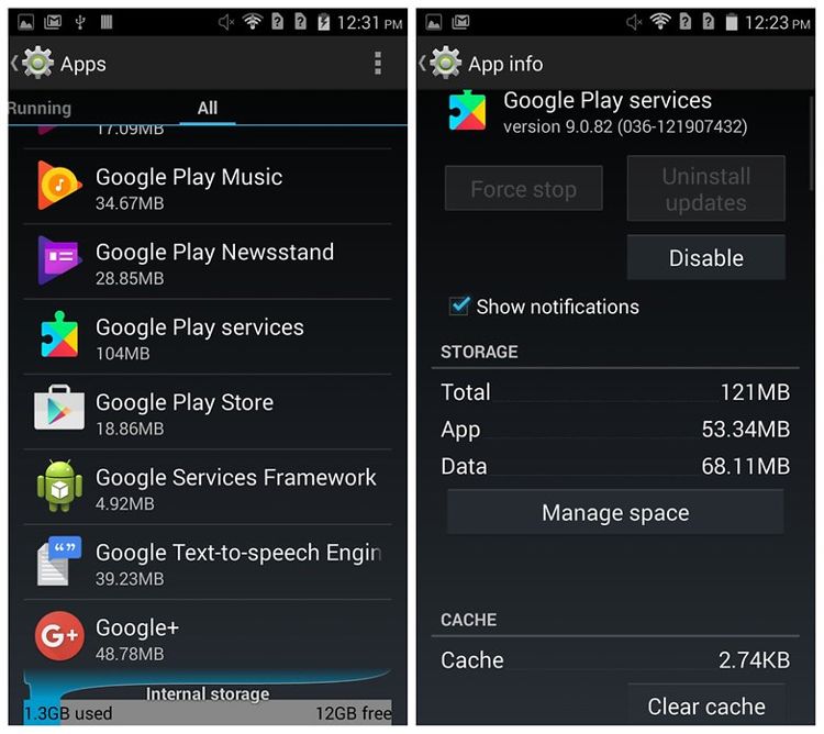 Hapus Data Google Play Services