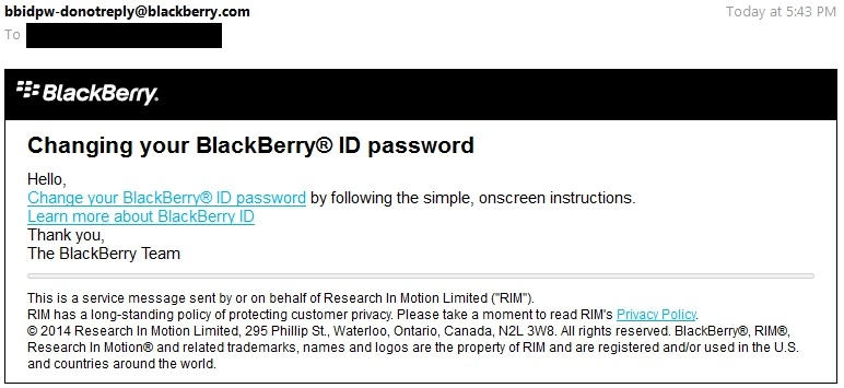 Cara Reset Password BlackBerry ID 4