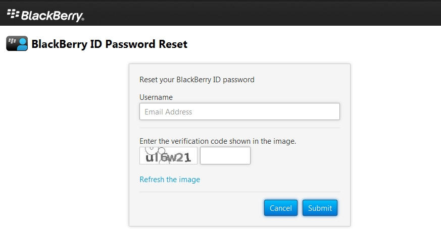 Cara Reset Password BlackBerry ID