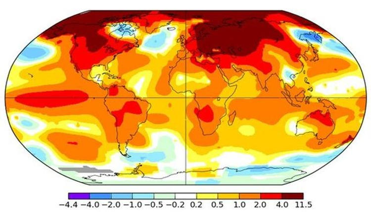 Anomali Suhu Permukaan Bumi secara Global