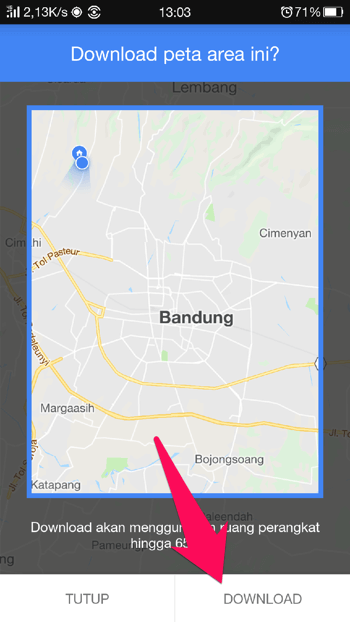 Cara Download Peta Offline Di Google Maps Android 4