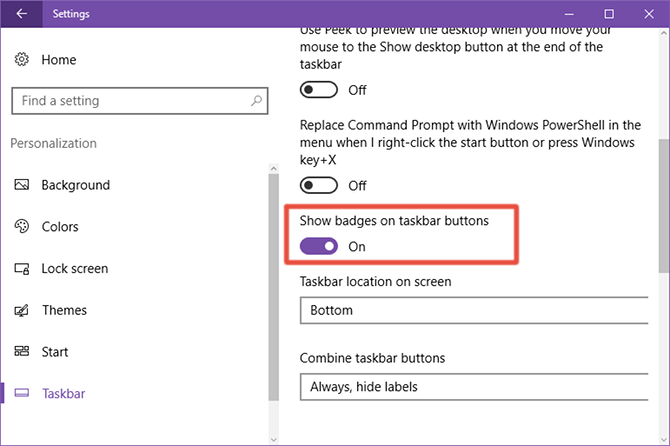 Tampilkan Atau Sembunyikan Badge Aplikasi Di Taskbar Windows 10 A