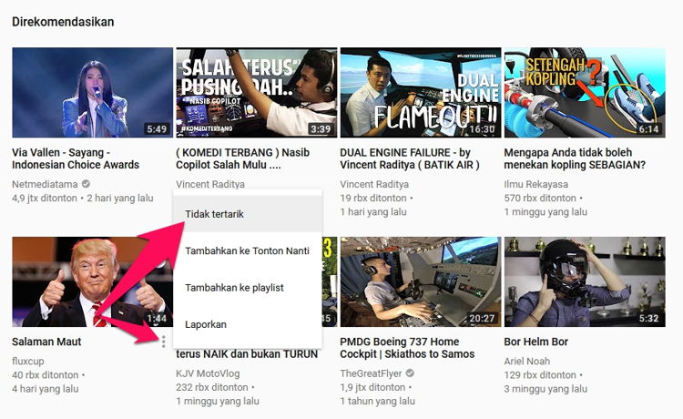 Cara Berhenti Melihat Rekomendasi Video Atau Channel Di Youtube 4