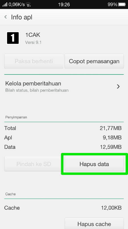 Cara Clear Data Aplikasi Di Android 4