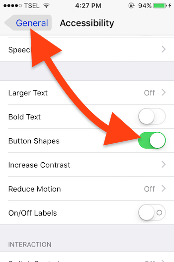 Cara Aktifkan Fitur Shapes Pada Tombol Di Iphone 2