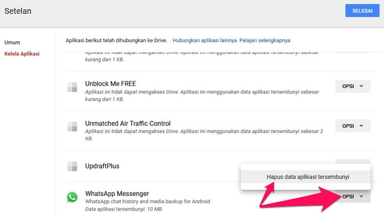 Cara Hapus File Backup Whatsapp Di Google Drive R3
