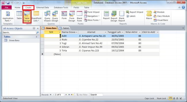 Cara Membuat Database Di Ms Access 2010 11