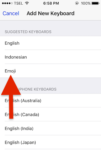 Menambahkan Emoji Pada Keyboard Iphone 3