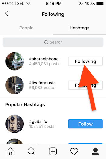 Cara Follow Dan Unfollow Hashtag Instagram Untuk Ios 2