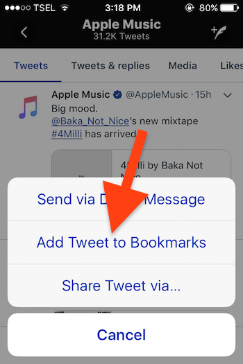 Cara Menggunakan Fitur Bookmarks Pada Twitter 1