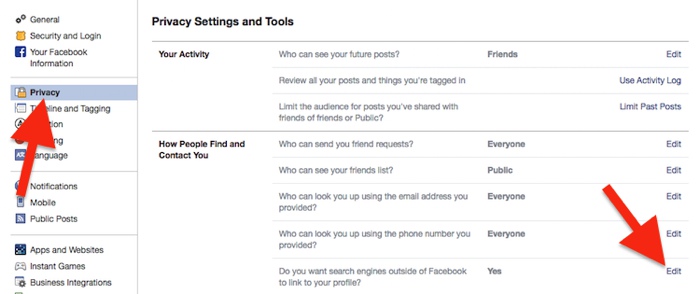 Cara Sembunyikan Akun Profil Di Pencarian Facebook 9