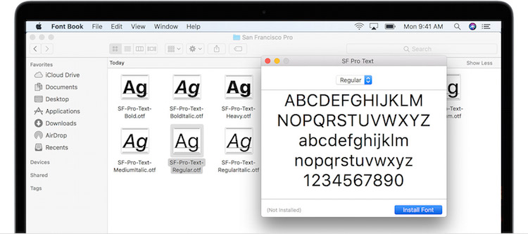 Mac Font Teks