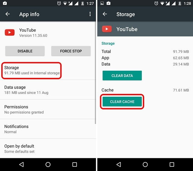 Youtube App Clear Cache Android