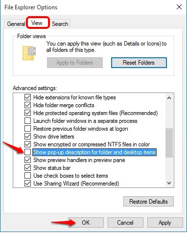 Cara Aktifkan Atau Nonaktifkan Pop Up Keterangan Di Windows 10 2