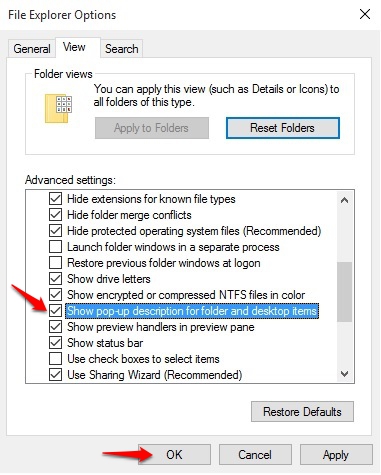 Cara Aktifkan Atau Nonaktifkan Pop Up Keterangan Di Windows 10 3