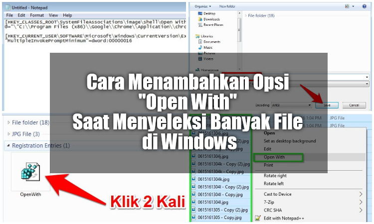 Cara Menambahkan Opsi Open With Saat Menyeleksi Banyak File Di Windows