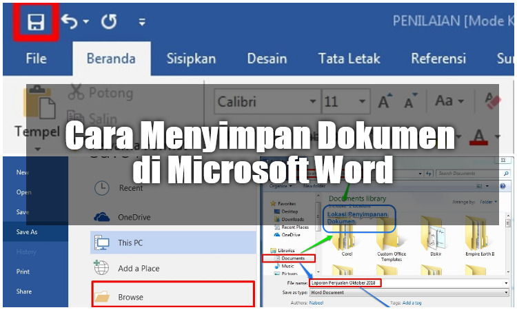 Cara Menyimpan Dokumen Di Microsoft Word