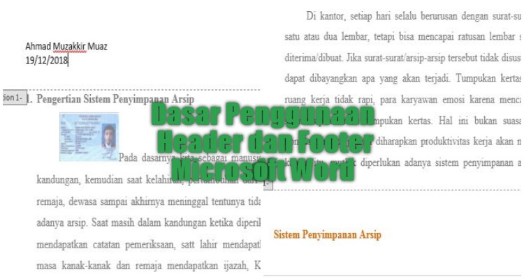 Dasar Penggunaan Header Dan Footer Di Microsoft Word 0
