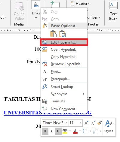 Dasar Penggunaan Hyperlink Di Microsoft Word 6