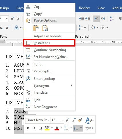 Dasar Dasar Pembuatan Dan Modifikasi List Di Microsoft Word 13
