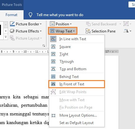 Perpaduan Penggunaan Picture Dan Text Wrapping Di Microsoft Word 7